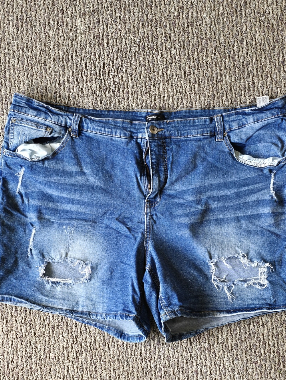 24W Distressed Stretch Jean Shorts
